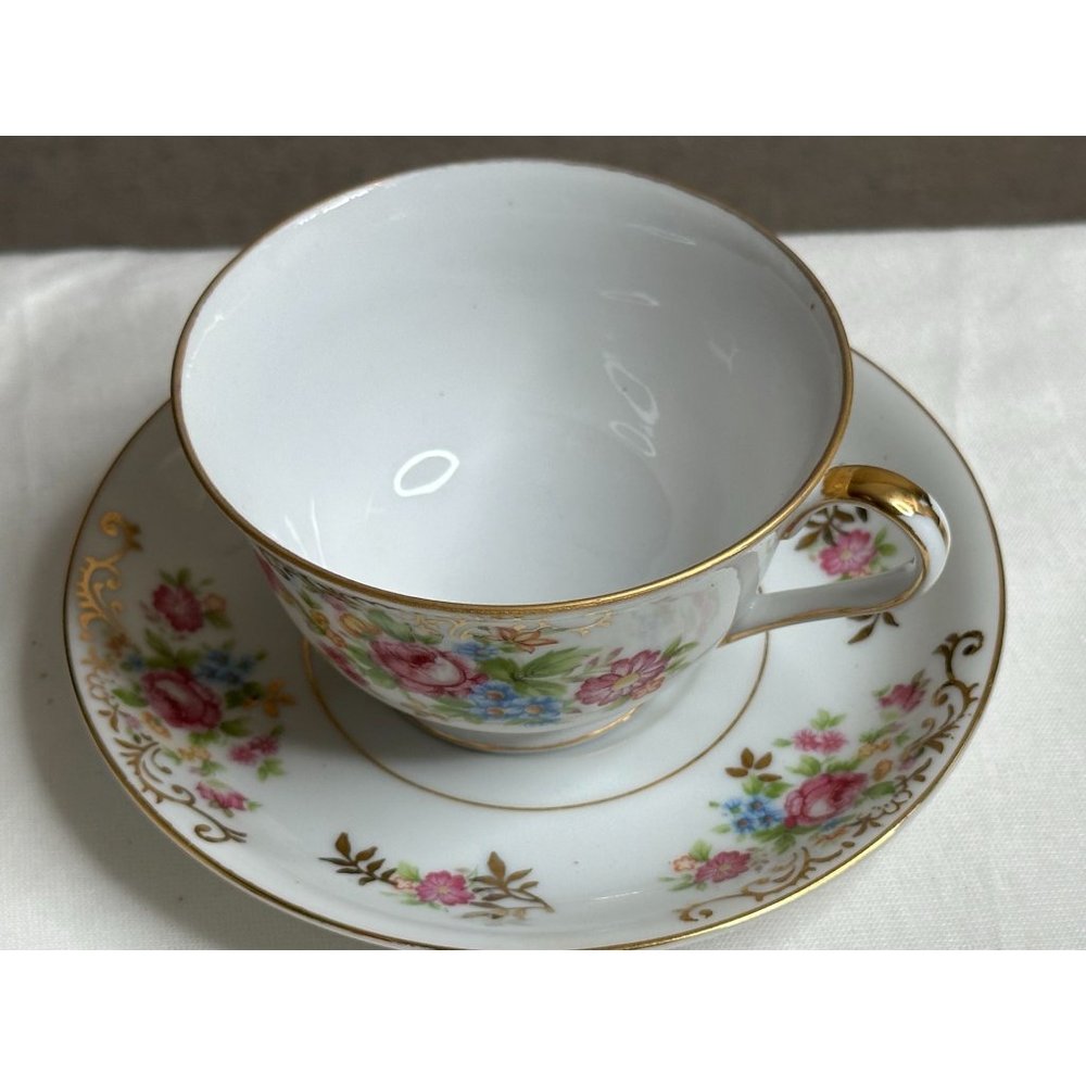Maruichi China Coffee Tea Cup Saucer Rose Pattern Replacement Gift Bridal Party
